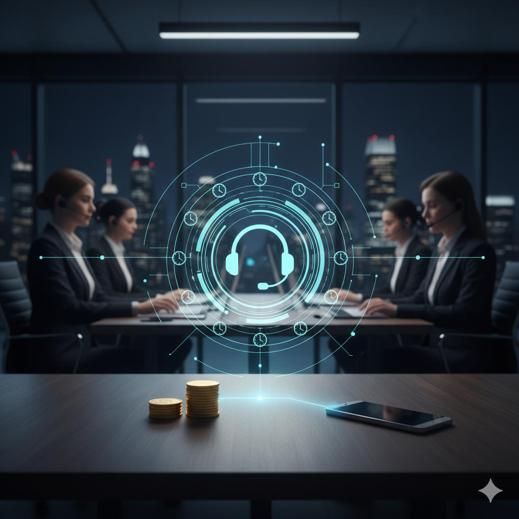 Illustration showing customer support